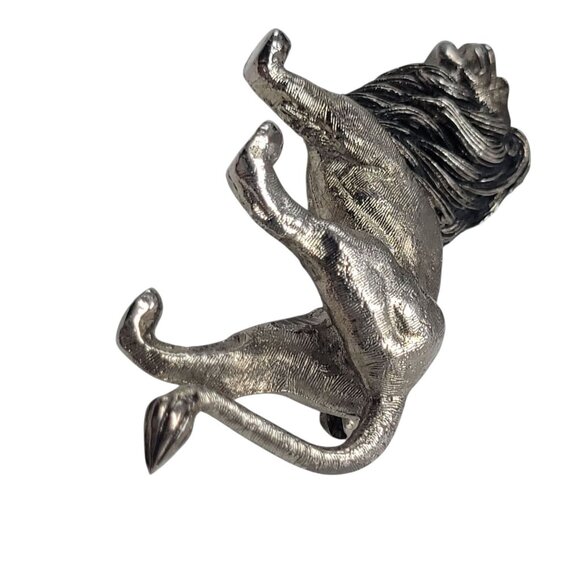 Vtg Signed Polcini Lion Brooch Pin Silver-Tone Figural Animal Leo Jungle King - Picture 7 of 10